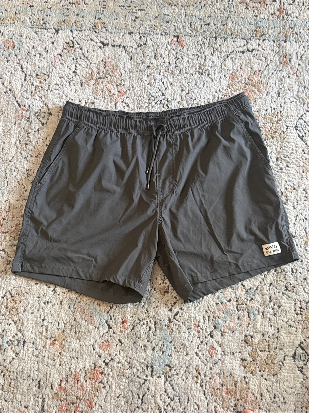 Brixton Charcoal Gray Swim Trunks